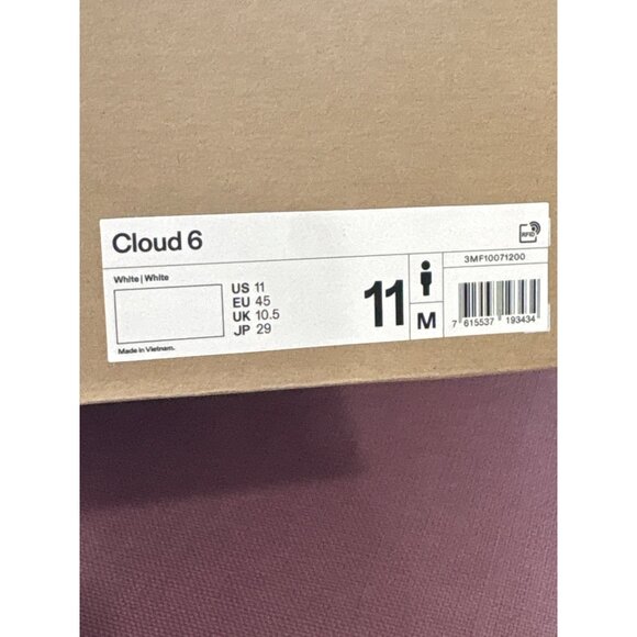 ON Cloud 6 Sneakers in Undyed White 11 With Box Mens Running Shoes - Picture 12 of 13